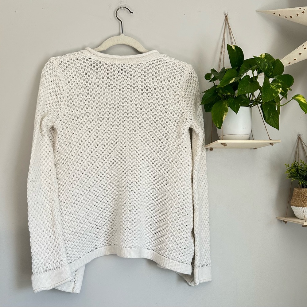 🩷TOMMY BAHAMA CREAM WHITE OPEN KNIT SWEATER CARDIGAN SIZE MEDIUM TRENDING - Picture 6 of 7
